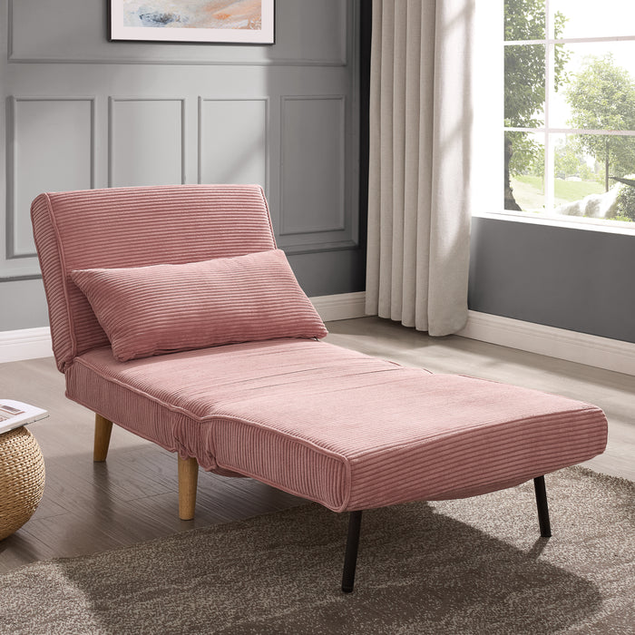 Kendal Single Sofa Bed, Pink Cord