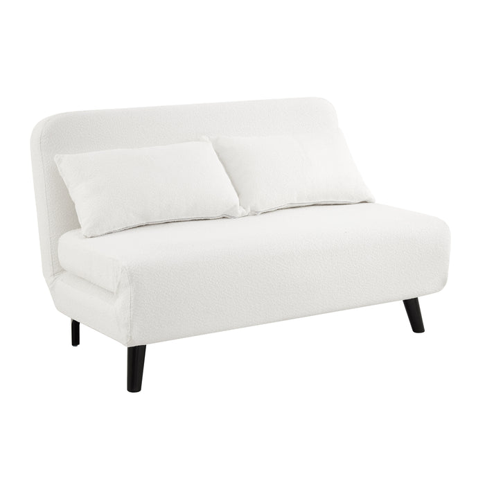 Keller Sofa Bed, White Boucle