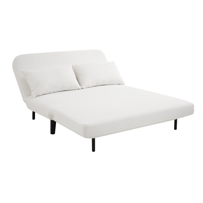 Keller Sofa Bed, White Boucle