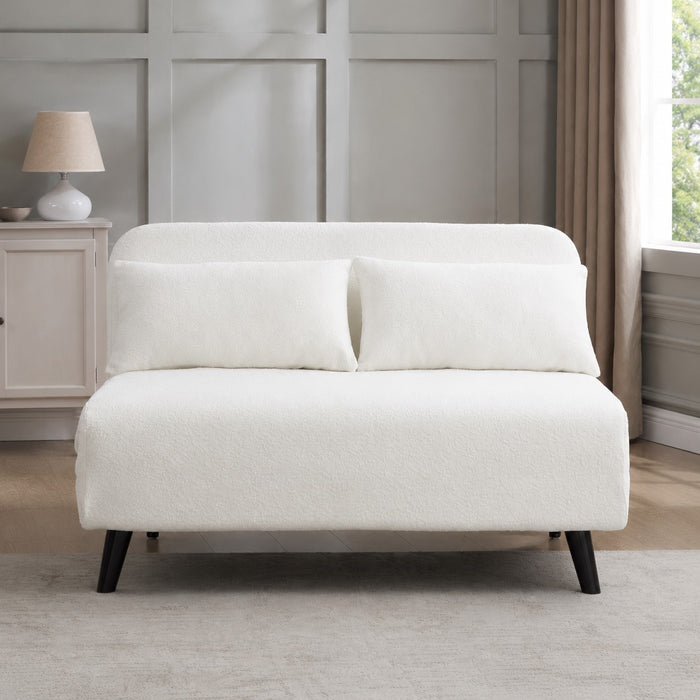Keller Sofa Bed, White Boucle