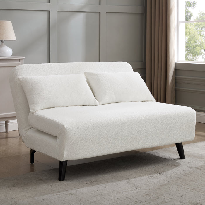 Keller Sofa Bed, White Boucle