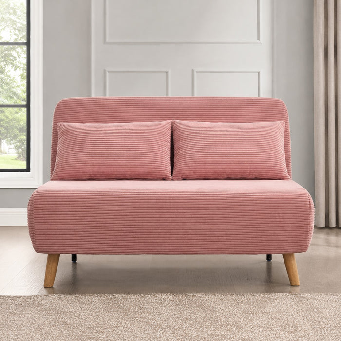 Keller Sofa Bed, Pink Cord