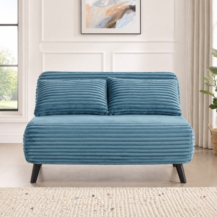 Keller Sofa Bed, Blue Teddy Jumbo Cord