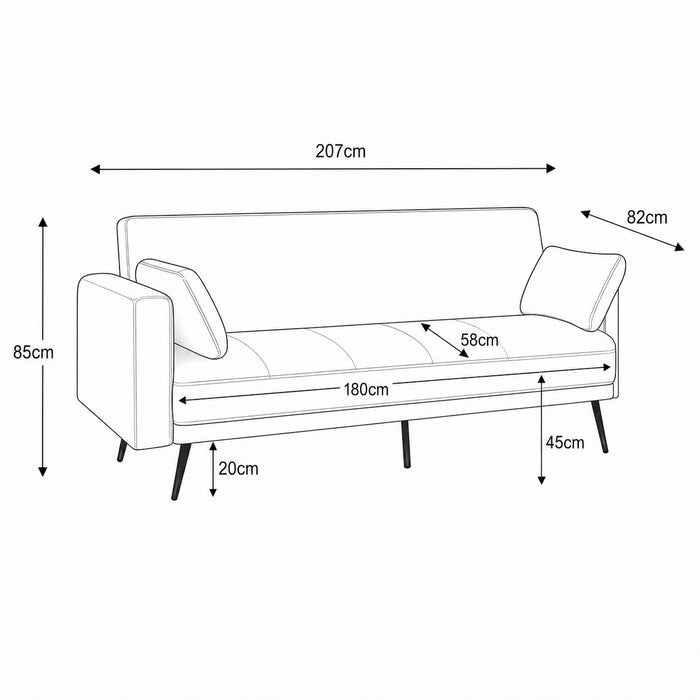 Tudor Sofa Bed, Blue Cord