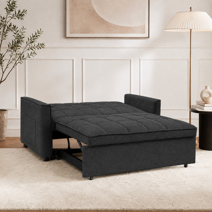Harriet Pull-Out Sofa Bed, Charcoal Linen
