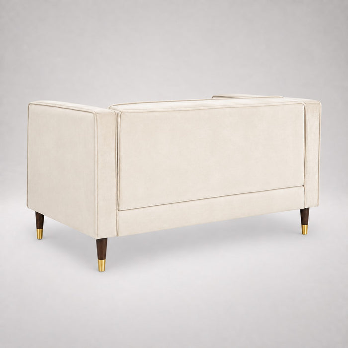 Thomas Velvet Fabric 2 Seater Sofa, Cream Velvet