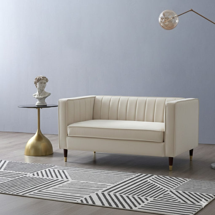 Thomas Velvet Fabric 2 Seater Sofa, Cream Velvet