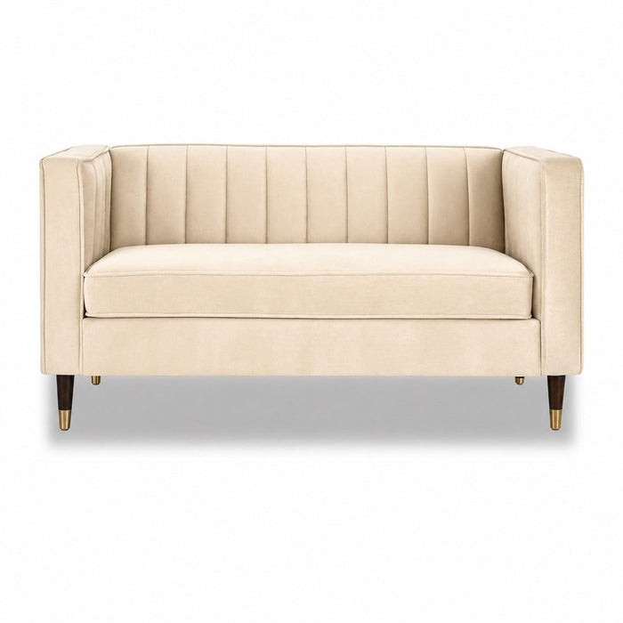 Thomas Velvet Fabric 2+3 Seater Sofa Set, Cream Velvet