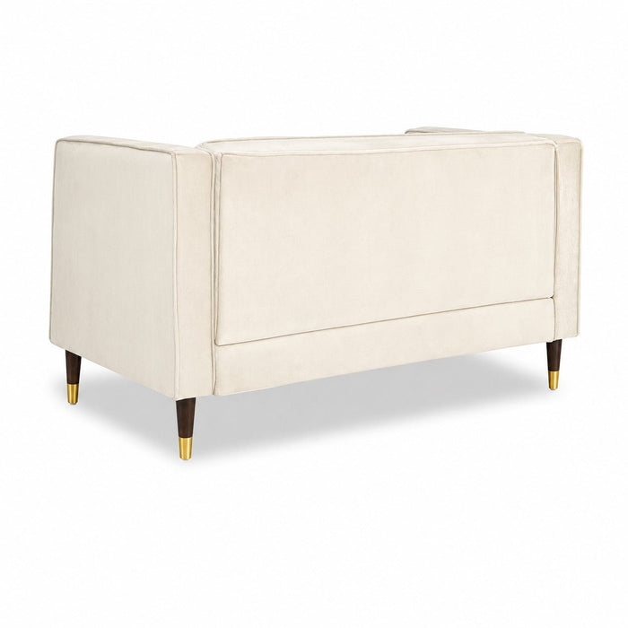 Thomas Velvet Fabric 2 Seater Sofa, Cream Velvet