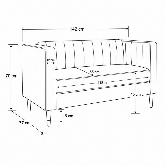 Thomas Velvet Fabric 2+3 Seater Sofa Set, Navy Velvet