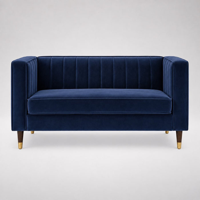 Thomas Velvet Fabric 3 Seater Sofa, Navy Blue Velvet