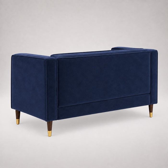 Thomas Velvet Fabric 3 Seater Sofa, Navy Blue Velvet