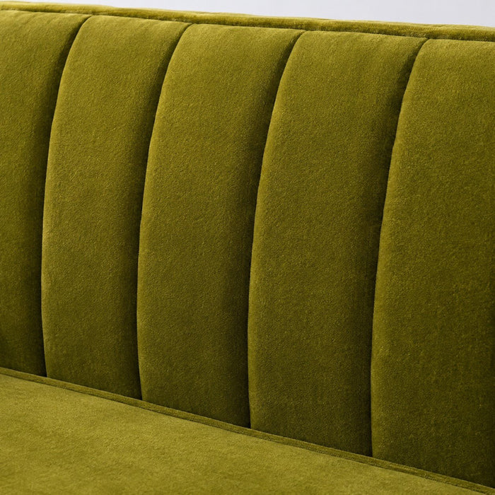 Thomas Velvet Fabric 3 Seater Sofa, Olive Green Velvet