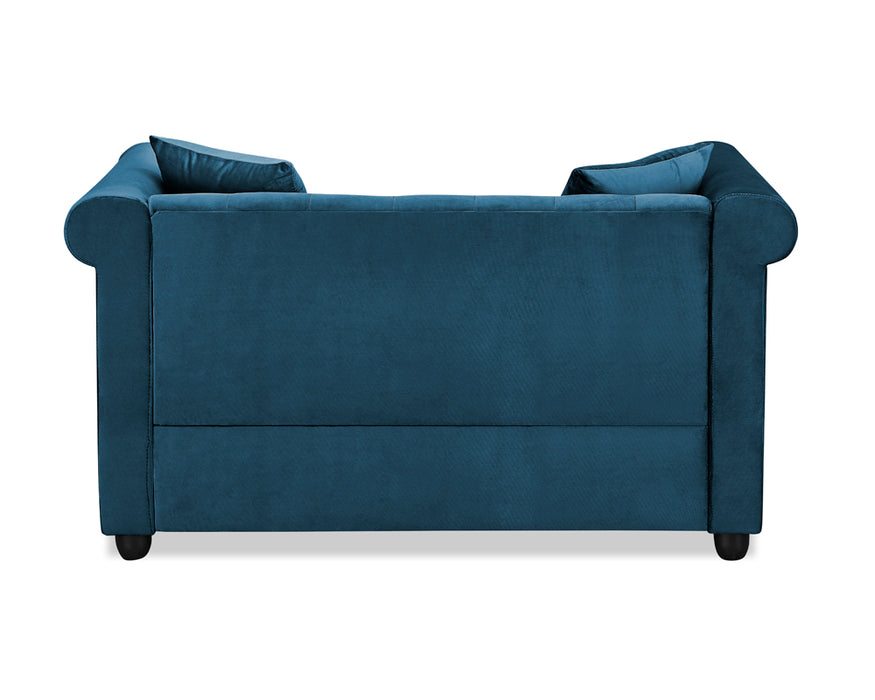 Ascot Chesterfield 2 Seater Sofa Blue Velvet