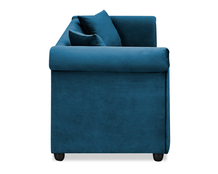 Ascot Chesterfield 3 Seater Sofa Blue Velvet