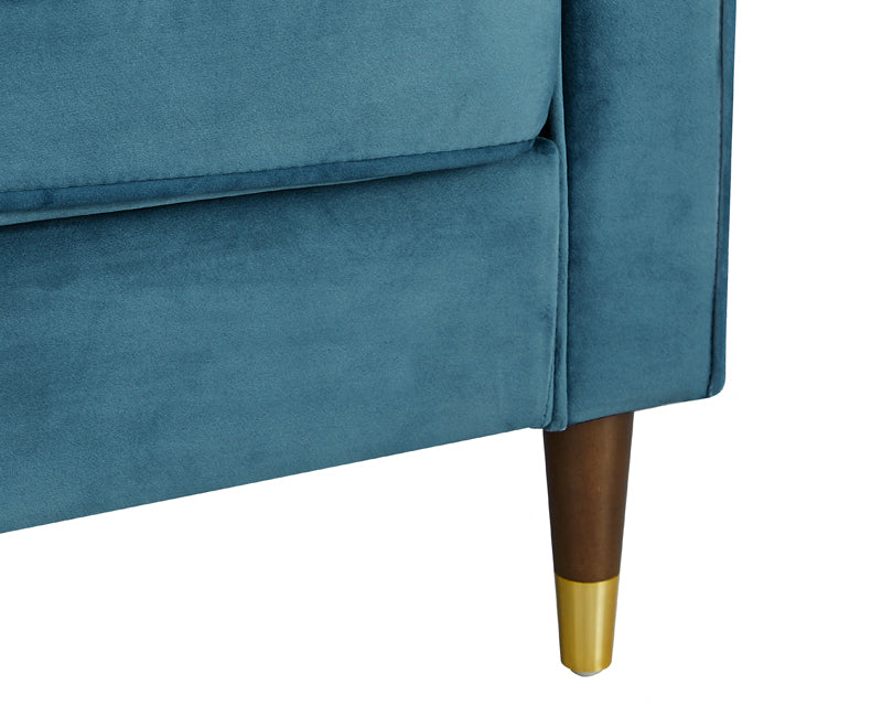 Thomas Velvet Fabric 2+3 Seater Sofa Set, Blue Velvet