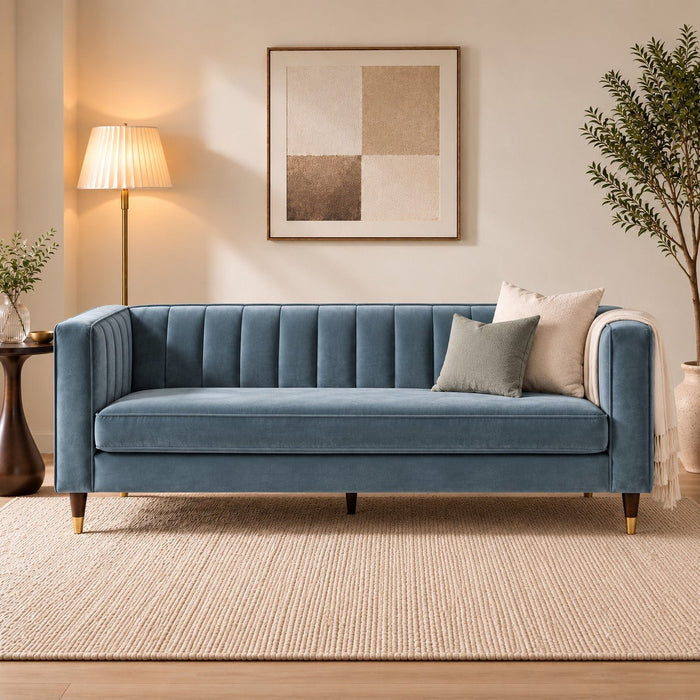 Thomas Velvet Fabric 2+3 Seater Sofa Set, Grey Velvet