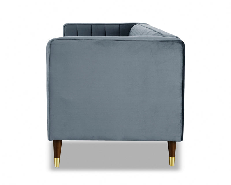 Thomas Velvet Fabric 2+3 Seater Sofa Set, Grey Velvet
