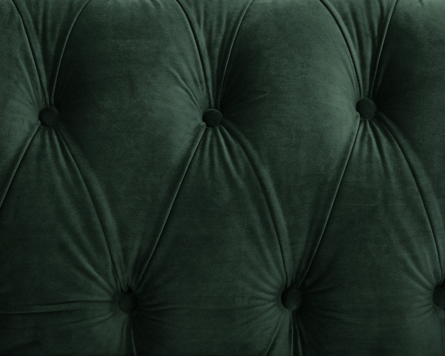 Chesterfield Velvet Fabric 2+3 Seater Sofa Set, Green Velvet