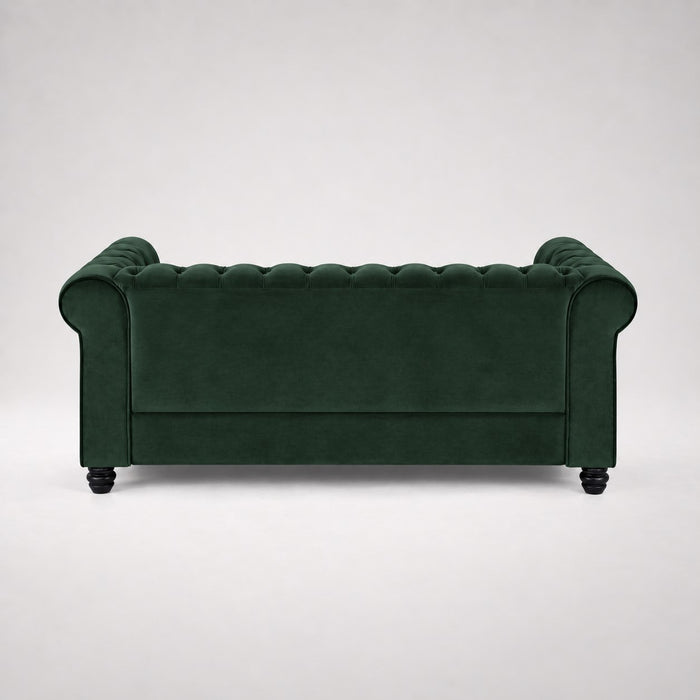 Chesterfield Velvet Fabric 3 Seater Sofa, Green