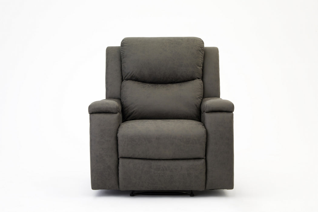 Collins Sofa Suite Armchair Manual Recliner Grey Air Leather