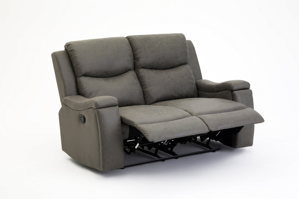 Collins Sofa Suite 2 Seater Manual Recliner Grey Air Leather