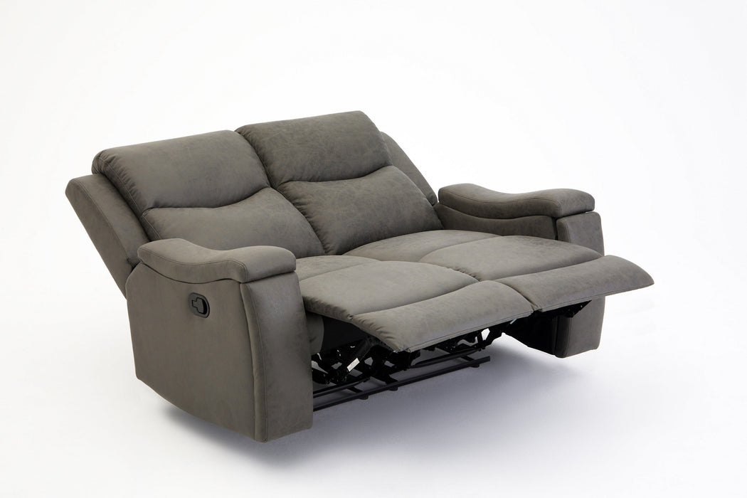 Collins Sofa Suite 2 Seater Manual Recliner Grey Air Leather