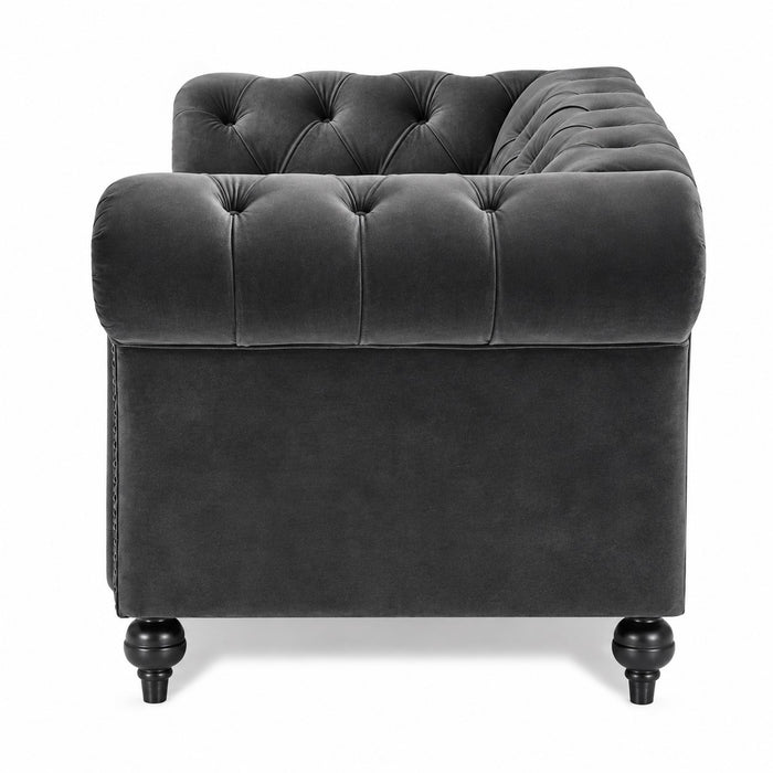 Mayfair Velvet Fabric 2 Seater Sofa, Grey