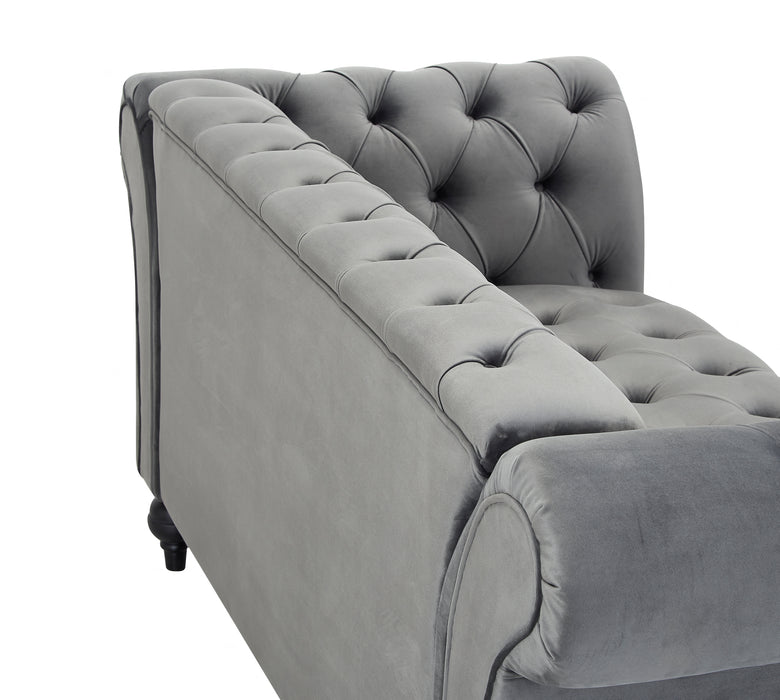 Mayfair Velvet Fabric 3 Seater Sofa, Grey