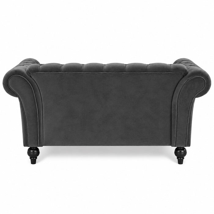 Mayfair Velvet Fabric 3 Seater Sofa, Grey