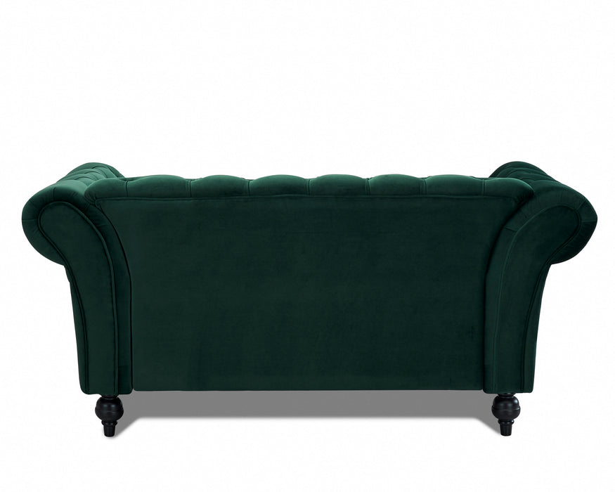 Mayfair Velvet Fabric 2 Seater Sofa, Green