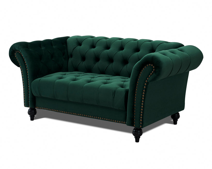 Mayfair Velvet Fabric 2 Seater Sofa, Green