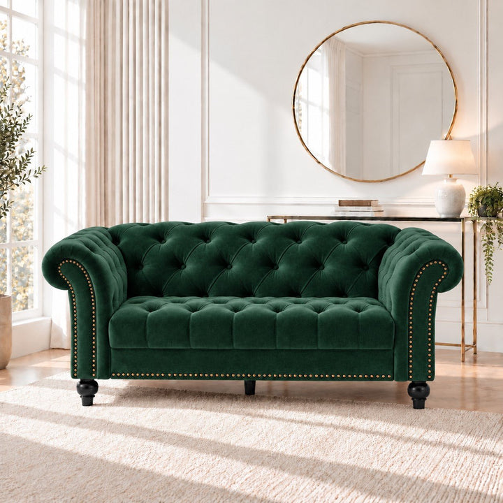velvet green armchair