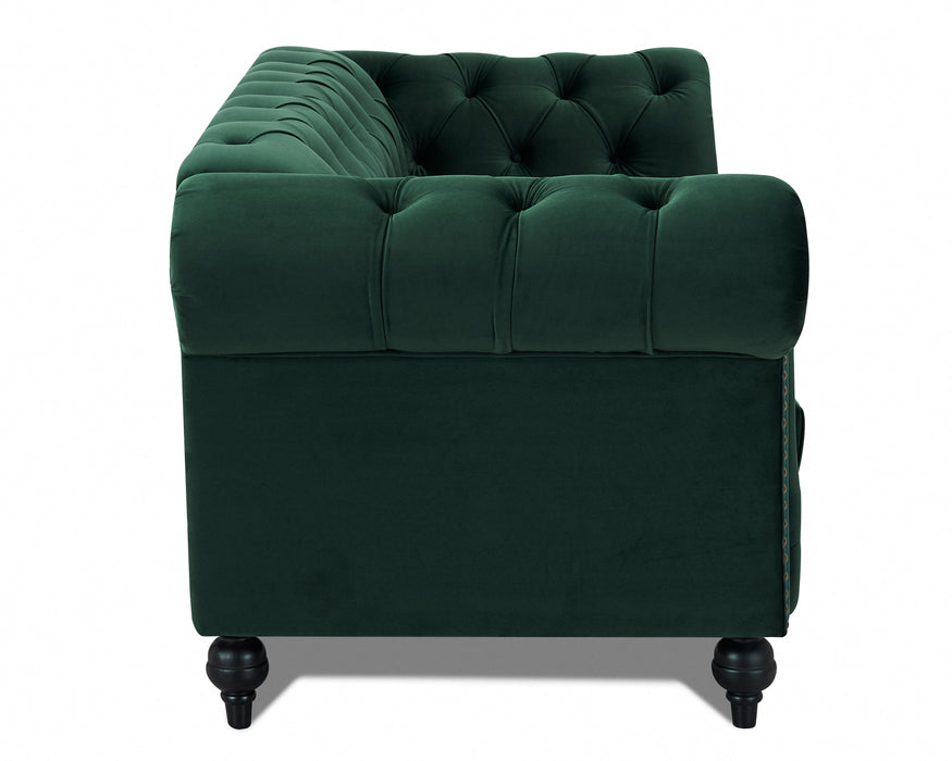 Mayfair Velvet Fabric 3 Seater Sofa, Green