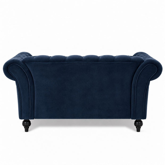 Mayfair Velvet Fabric 2 Seater Sofa, Midnight Blue