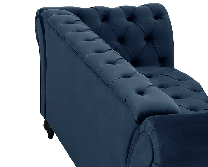 Mayfair Velvet Fabric 3 Seater Sofa, Midnight Blue