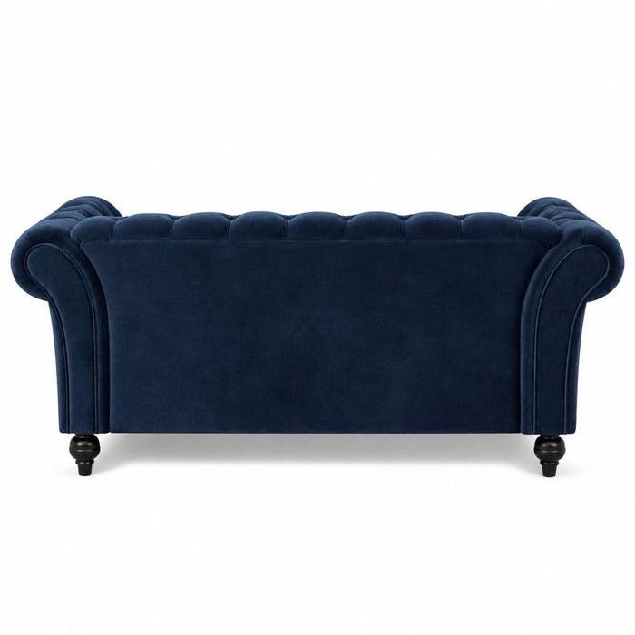 Mayfair Velvet Fabric 3 Seater Sofa, Midnight Blue