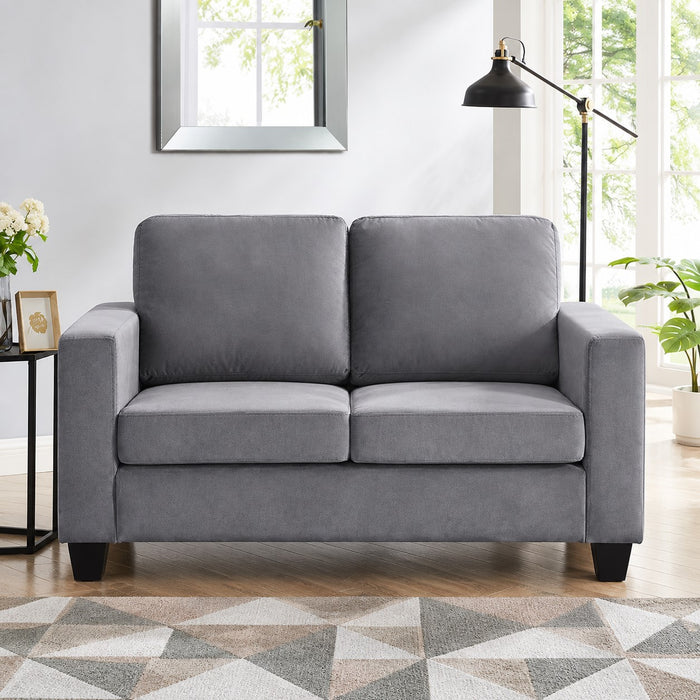 Dakota 2 Seater Grey Velvet Fabric Sofa