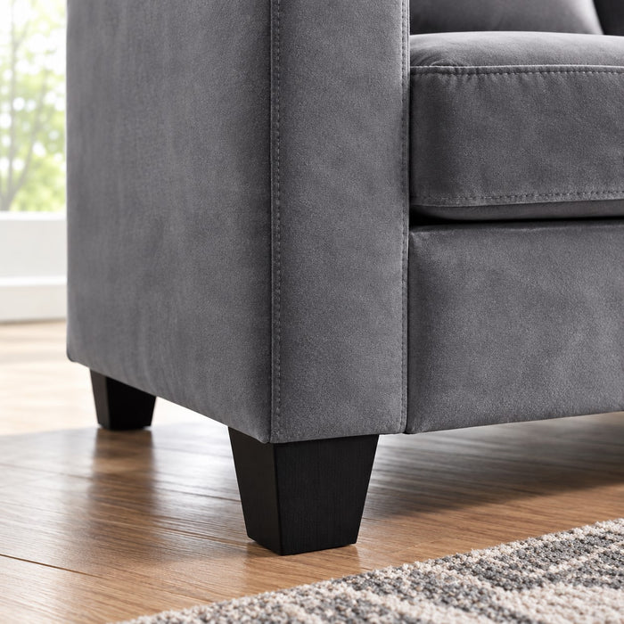 Dakota 2 Seater Grey Velvet Fabric Sofa