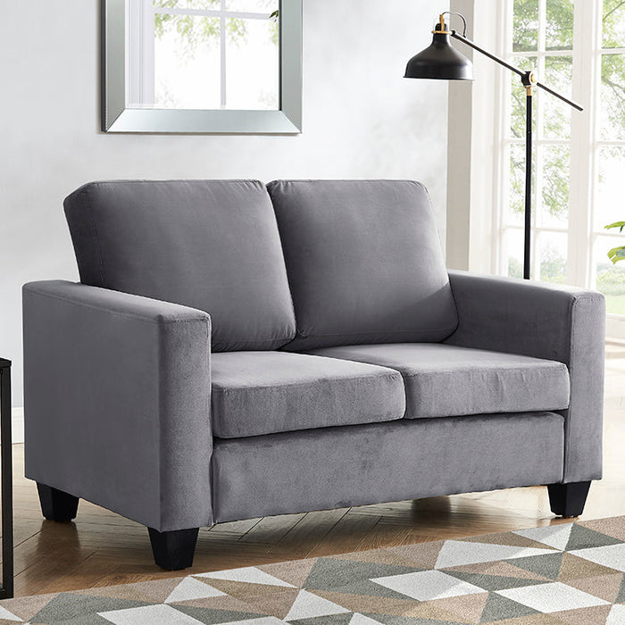 Dakota 2 Seater Grey Velvet Fabric Sofa