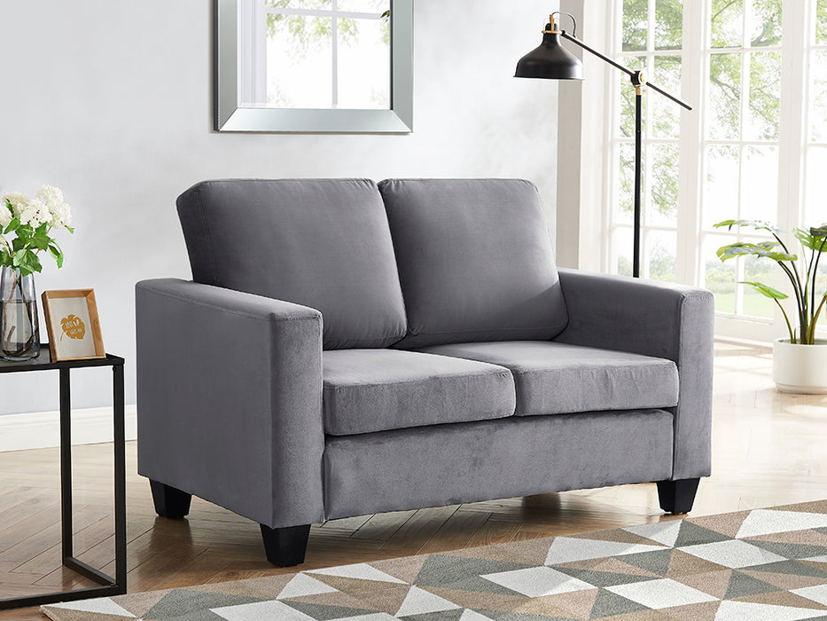 Dakota 2 Seater Grey Velvet Fabric Sofa