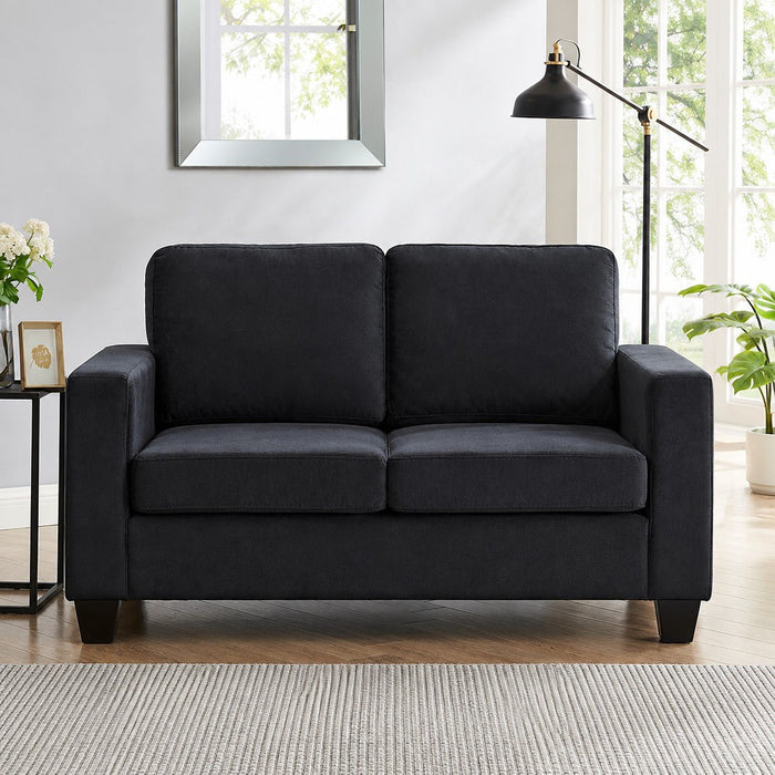 Dakota 2 Seater Black Velvet Fabric Sofa
