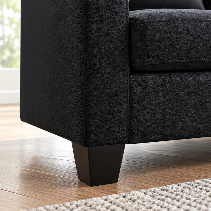Dakota 2 Seater Black Velvet Fabric Sofa