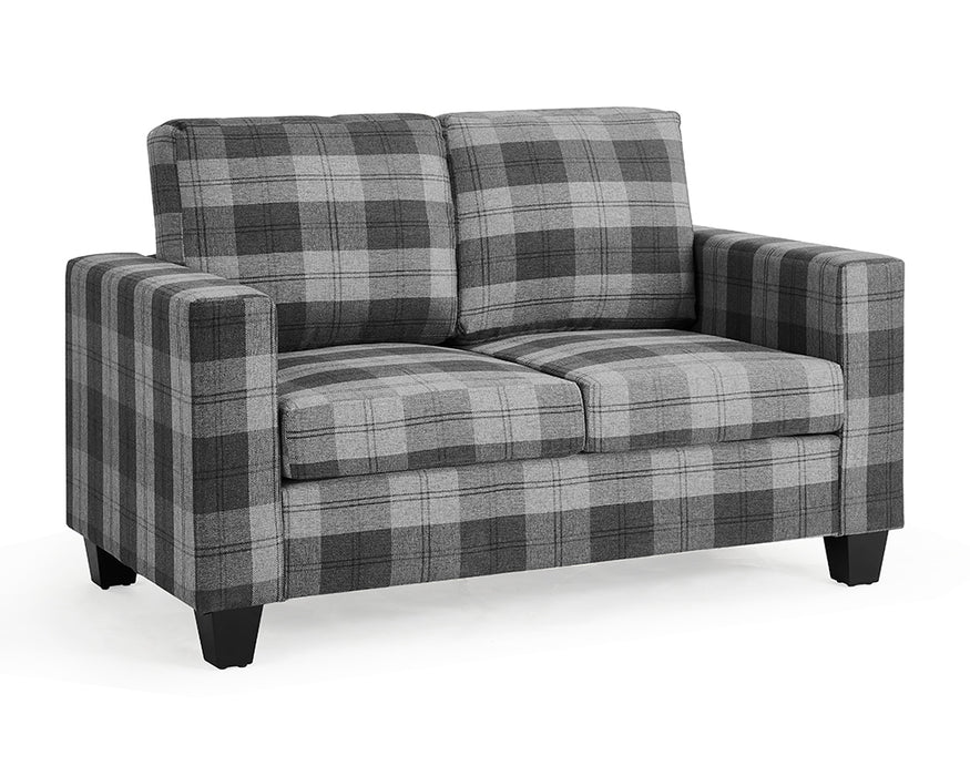 Dakota 2 Seater Grey Tartan Fabric Sofa