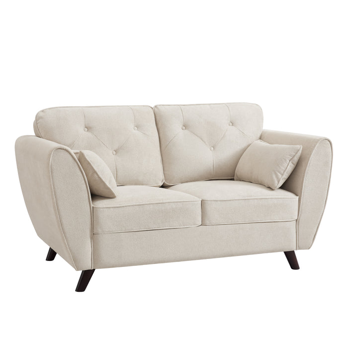Monroe 2+3 Seater Sofa Set, Cream Linen