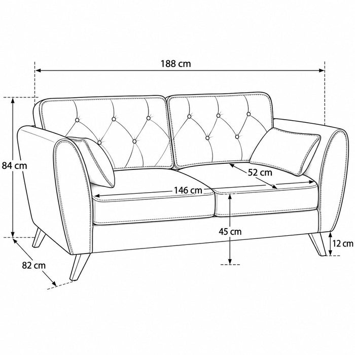 Monroe 2+3 Seater Sofa Set, Beige Linen