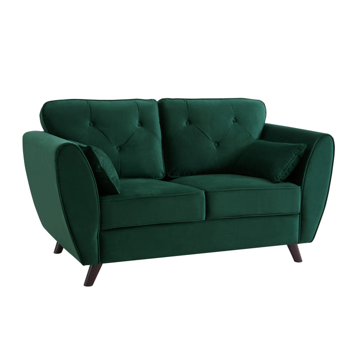 Monroe 2+3 Seater Sofa Set, Green Velvet