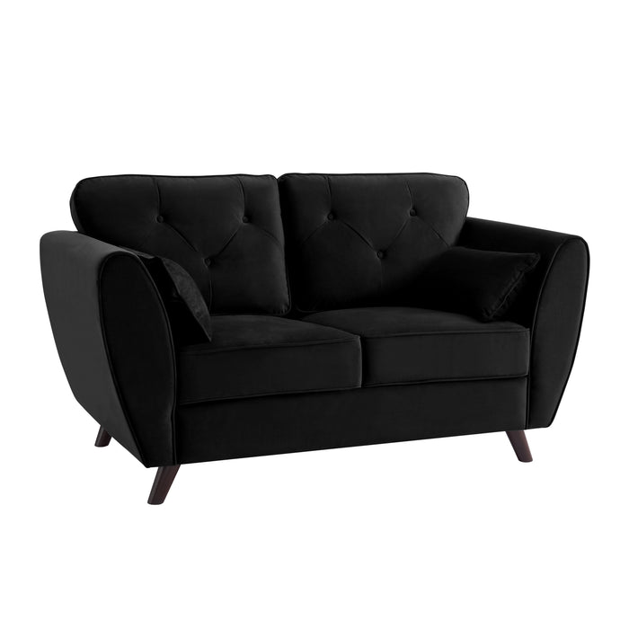 Monroe 2+3 Seater Sofa Set, Black Velvet