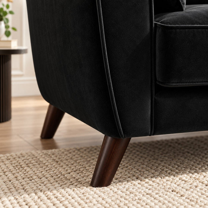 Monroe 2 Seater Sofa, Black Velvet