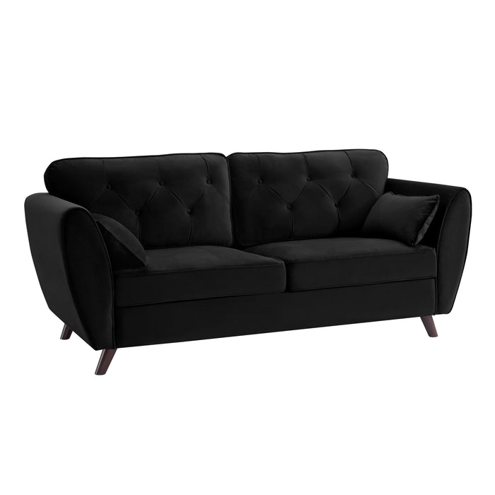 Monroe 2+3 Seater Sofa Set, Black Velvet
